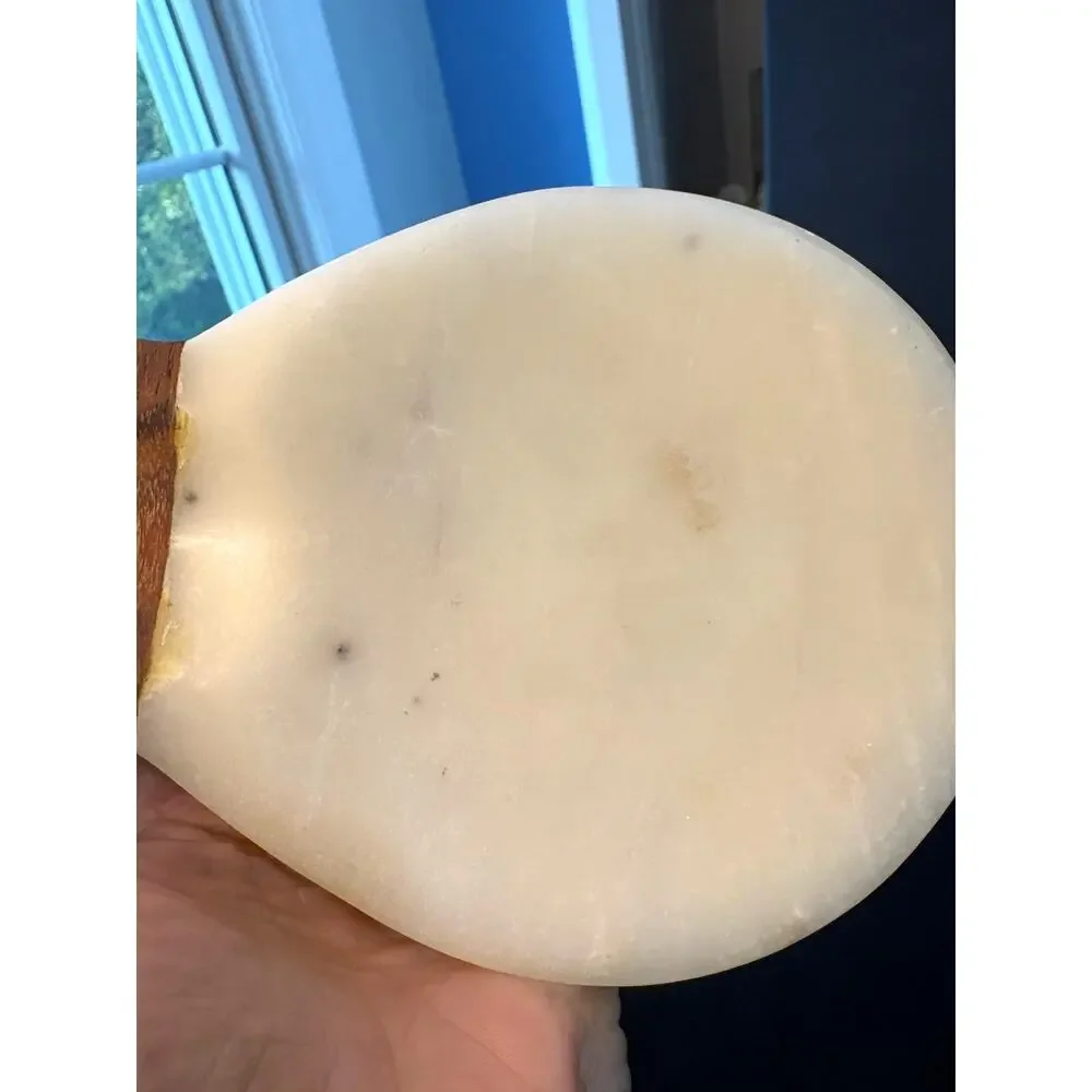 Handcrafted White Marble & Acacia Wood Spoon Rest Kitchen Decor